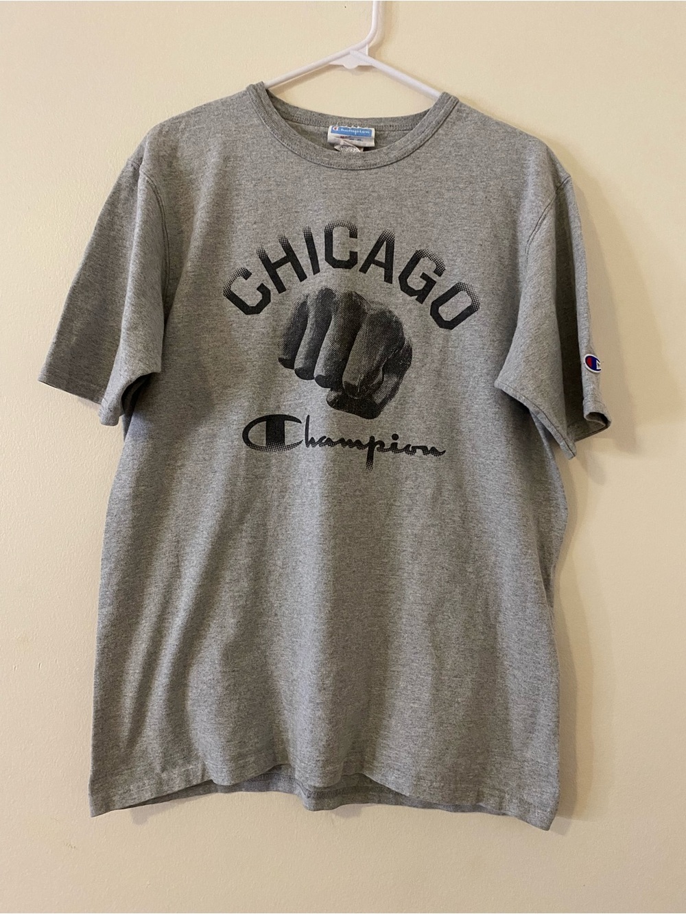 Champion Gray Chicago Fist Graphic Short Sleeve Tee